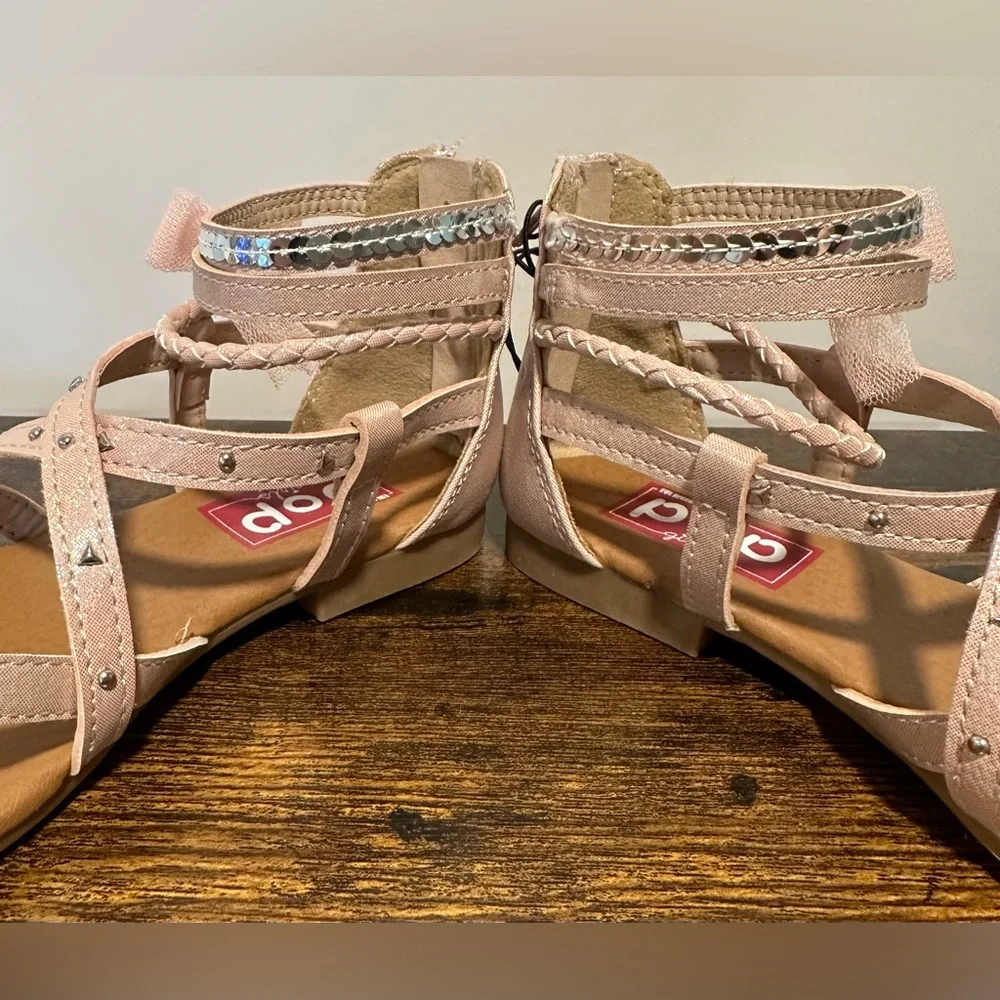 Pop Little Girls Begonia Pink Ankle Strap Flat Sandals NWT Size Little Girls 3